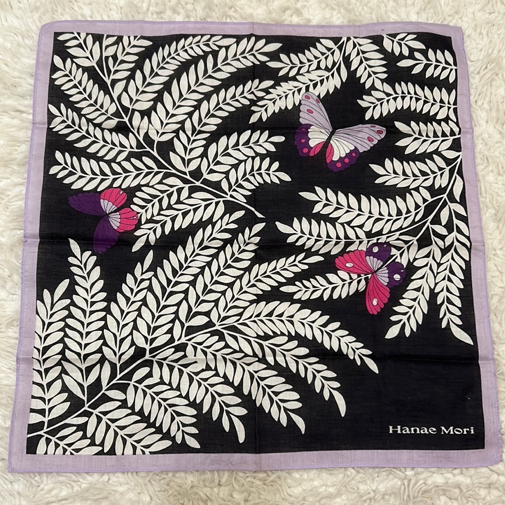 Vintage butterfly Hanae Mori neck scarf